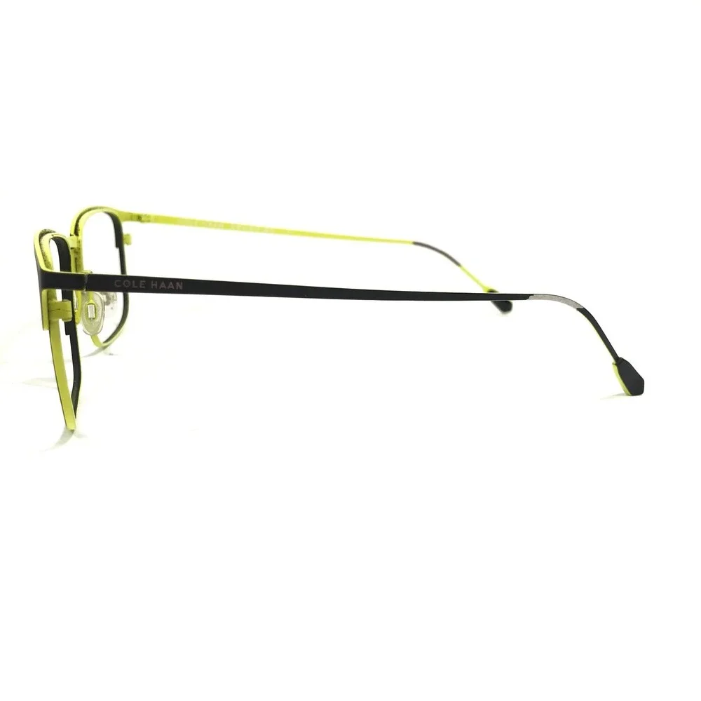 Cole Haan Eyeglasses Frames CH4040 001 BLACK Neon Yellow Square Full 56-18-145